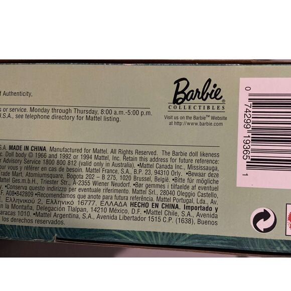 1998 THE PEACOCK BARBIE ORIGINAL BOX COLLECTOR EDITION - Picture 7 of 8